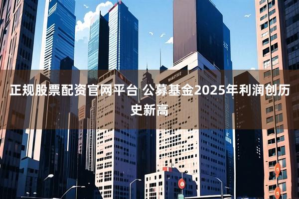 正规股票配资官网平台 公募基金2025年利润创历史新高